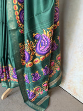 Semi Silk Saree With Tanjore Painting Inspired Prints