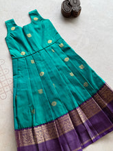 Anicham - 2 in 1 Teal Green Frock with Zari Border & Overcoat Express