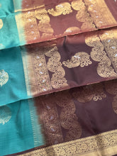Pure Kanjivaram Soft Silk Saree with Paisley Zari Buttas & Kanchi Border – Vintage Edition