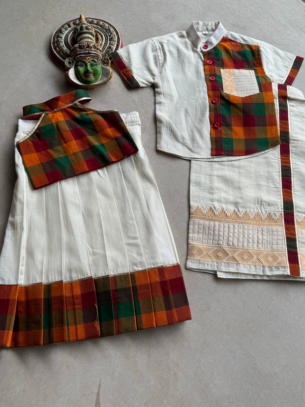 Vaishnava Traditional Sibling Outfit - Onam Edit