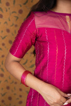 Dwaraka - Raw Silk 3-Piece Suit Set with Kalamkari Dupatta