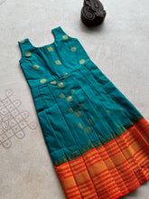 Anicham - 2 in 1 Teal Frock with Zari Border & Overcoat Express
