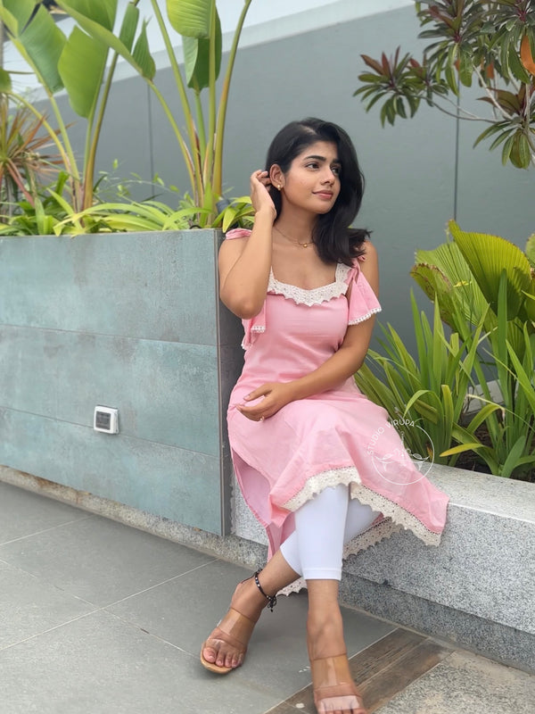 Gulabi pink - strappy Kurta