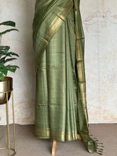 Ritambhara - Soft Tussar Zari Checks Saree