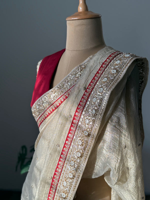 Pure Silk Tissue Georgette Saree