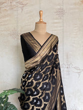 Vrishti - Mushru Satin Silk Saree with Antique Zari Jaal Weaving - Festive Edit