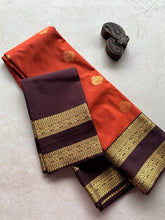 Semi Kanchi Silk Saree - Rust Orange Festive & Ethnic Wear