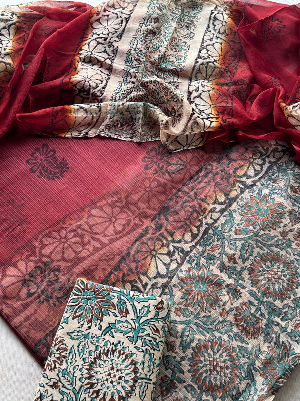 Vihana - Pure Cotton Kota Unstitched 3 Piece Salwar Material