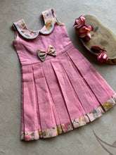 Virupa Kids Soft Cotton Pleated Dress – Blush Pink Floral Elegance