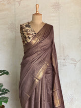 Ritambhara - Soft Tussar Zari Checks Saree