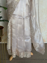 Soft Organza Pita Work Embroidered Saree with Scalloped Edges