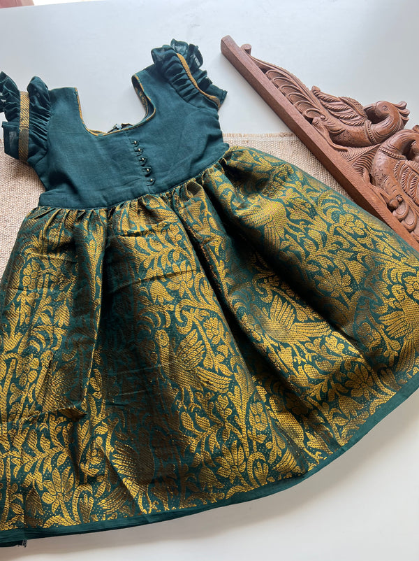 Nakshatra- kids frock green