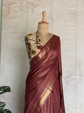 Ritambhara - Soft Tussar Zari Checks Saree