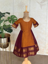Thendral - Kids A-Line Dress With Kolam Embroidery & Sungudi Border