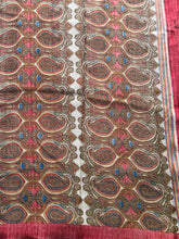 Soft Kashmir Pashmina Saree – Ivory Paisley Weave