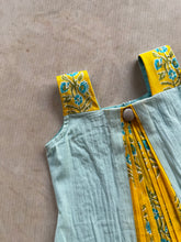 Virupa Kids Soft Cotton Panel Dress – Pastel Blue & Mustard Floral