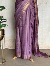 Ritambhara - Soft Tussar Zari Checks Saree