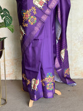 Semi Silk Saree With Tanjore Painting Inspired Prints