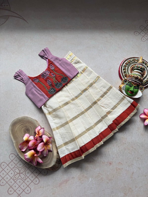 Yumi - Crop top and Skirt Onam Collection