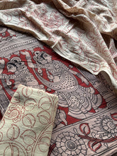 Saachi - Kalahasti Pen Kalamkari Printed Cotton 3 Piece Salwar Suit Set