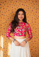 Vennila - Kalamkari Sequence Embroidered Top and Georgette Skirt