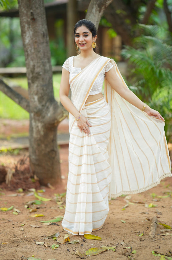 Adhya - Pure Cotton Saree | Onam Edit