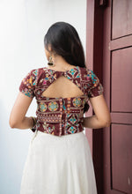 Vennila - Kalamkari Sequence Embroidered Top and Georgette Skirt