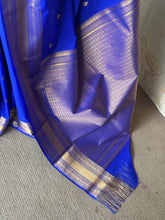 Semi Kanchi Silk Saree – M.s  Blue & Gold