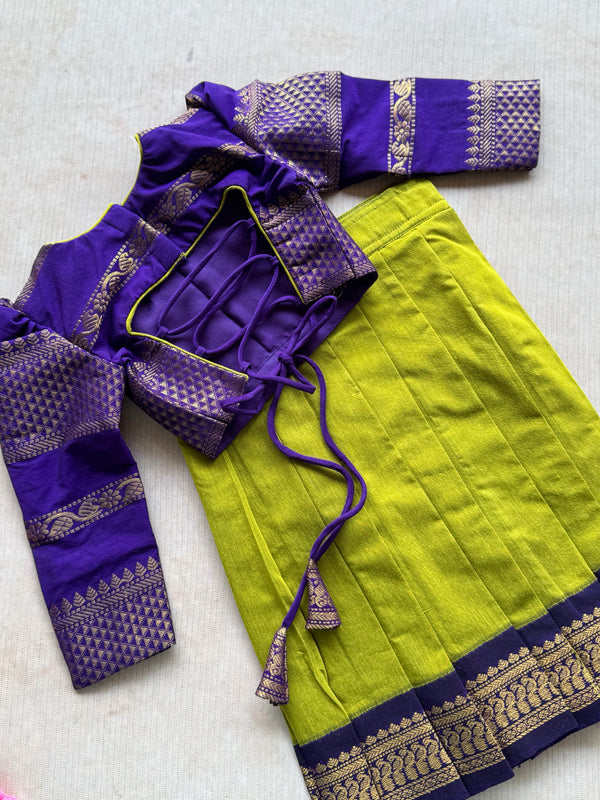 Aakriti Semi Silk Crop Top with Skirt Set - Festive Wear