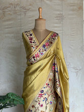 Ambika - Paithani Tussar Saree in Champagne Gold