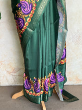 Semi Silk Saree With Tanjore Painting Inspired Prints