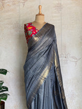 Ritambhara - Soft Tussar Zari Checks Saree