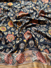 Gulmohar - Pen Kalamkari Tussar Silk Saree with Zari Border & Artistic Pallu