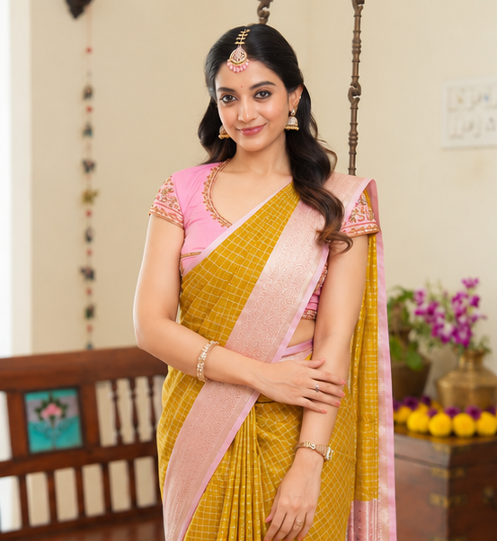 Semi Kanchi Silk Saree