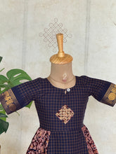 Thendral - Kids A-Line Dress With Kolam Embroidery & Sungudi Border
