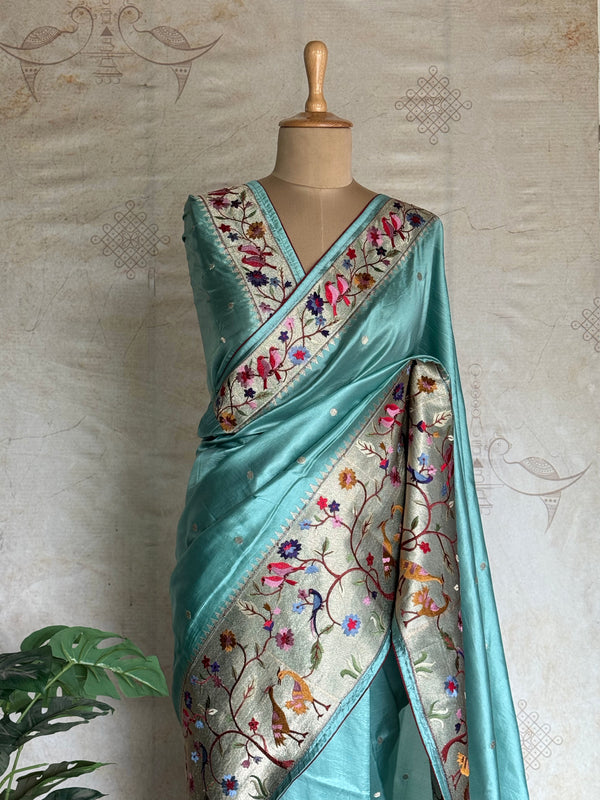 Ambika - Paithani Tussar Saree
