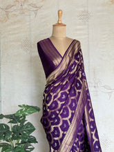 Vrishti - Mushru Satin Silk Saree with Antique Zari Jaal Weaving - Festive Edit