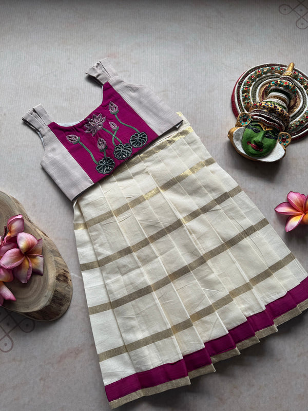 Yumi - Crop top and Skirt Onam Collection