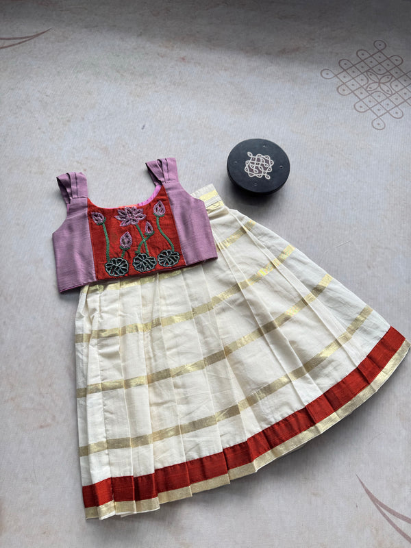 Crop top and Skirt Onam Collection