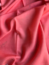 Pure Mangalgiri Silk Peach Gingham Checks Saree with Floral Digital Prints