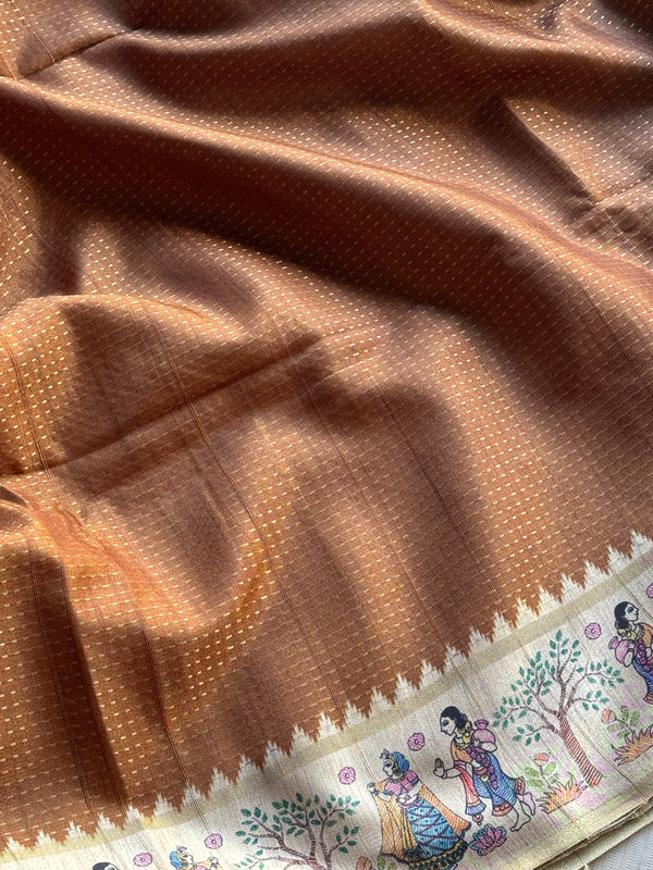Madhubani - Hand-Painted Madhubani Inspired Tussar Saree