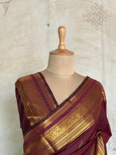 Semi Kanchi Silk Saree – Maroon & Gold Saree