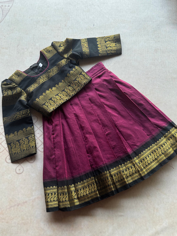 Aakriti Semi Silk Crop Top with Skirt Set - Festive Wear