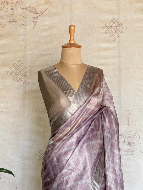 Senorita Pure Tissue Digital Print Saree – Mauve Mist & Silver GreyRose & Silver Grey (Copy)