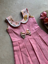 Virupa Kids Soft Cotton Pleated Dress – Blush Pink Floral Elegance