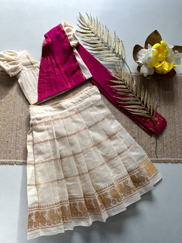 Veldhari Kids Halfsaree - Onam Edit