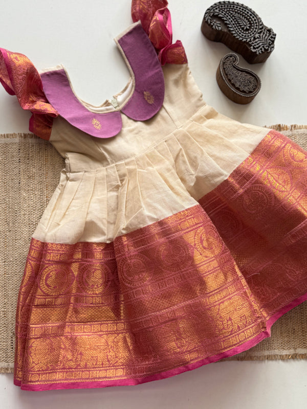 Chettinad Cotton Kids Frock - Diwali Collection