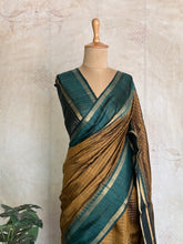 Meghna - Purple Raw Silk Saree with Gold Checks & Contrast Pallu