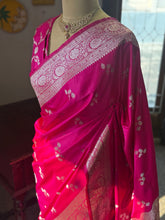 Banarasi Katan Silk Saree in Rani Pink with Zari Buttas