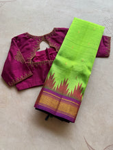 Pure Thirubuvanam Silk Saree – Parrot Green with Talampoo Korvai Zari Border